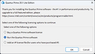 Quartus Prime Lite Edition Design Software Version 20.1.1 Install 005